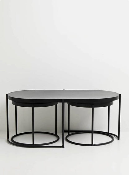 Milo Iron Nested Coffee Table - Black