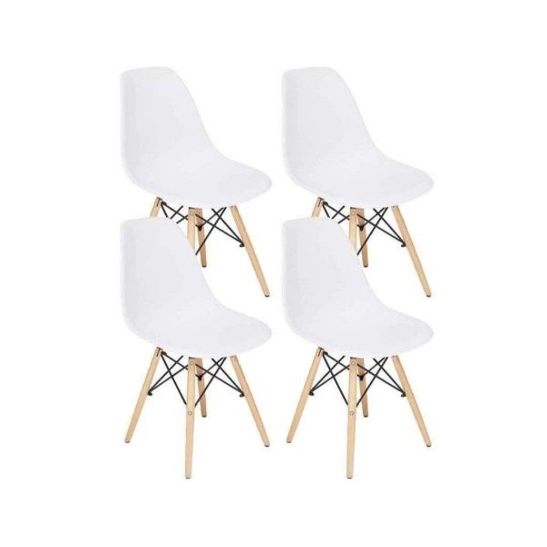 Replica Eames Side Chair - Set of 4 - White - Replica Eames Side Chair - Set of 4