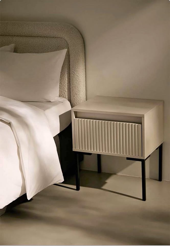 Harmony Bedside Table - Cotton