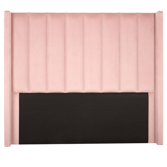 Velvet Paneled Tufted Headboard - pink - Single