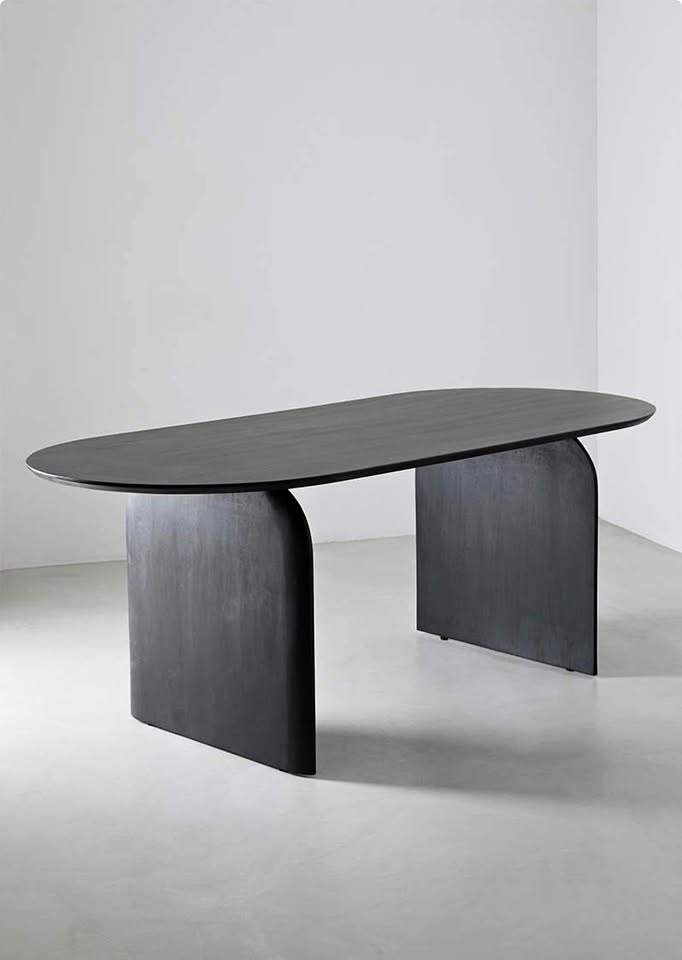 Kanji Mango Wood Dining Table - Black