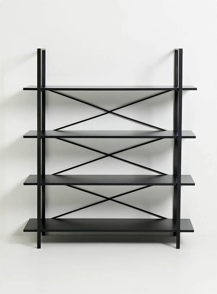 Industrial 4-Tier Book Shelf - Black