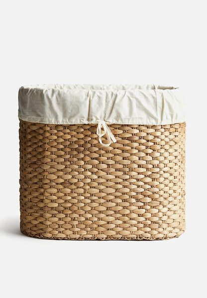 Straw laundry basket - beige