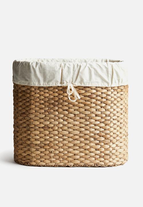 Straw laundry basket - beige