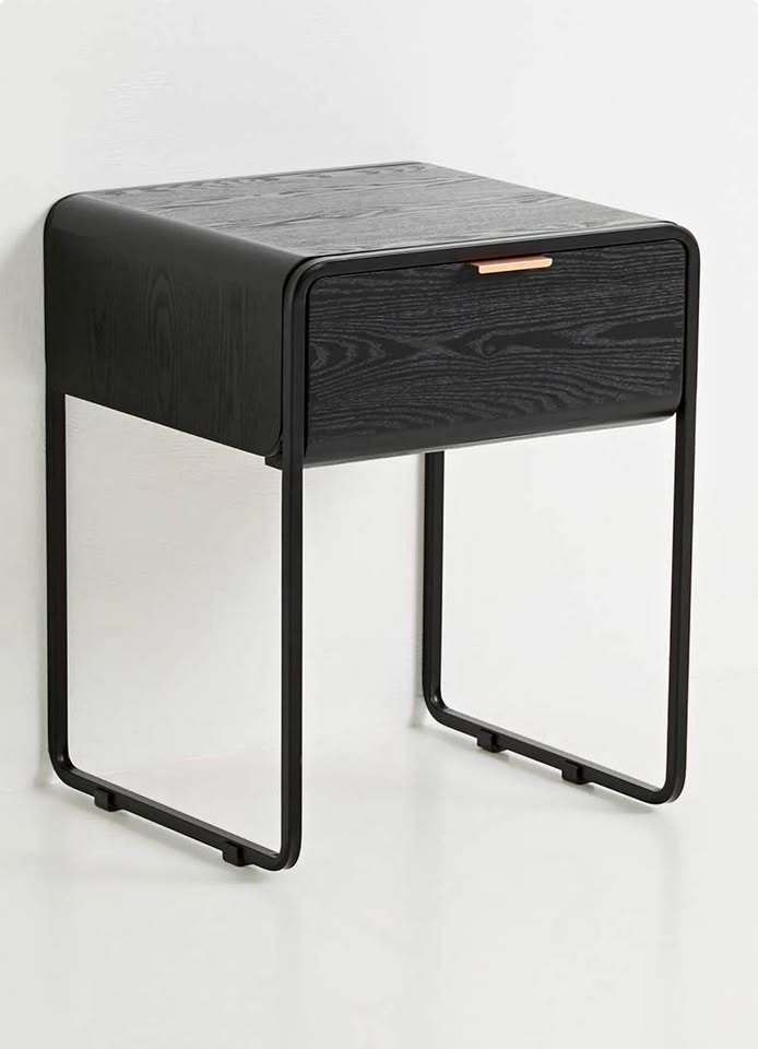 Chiara Bedside Table-Black