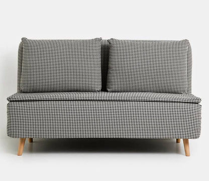 Arabella 2 Seater Foldable Sleeper Sofa Chair - Houndstooth Couch