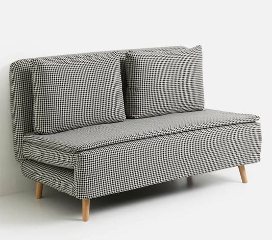 Arabella 2 Seater Foldable Sleeper Sofa Chair - Houndstooth Couch