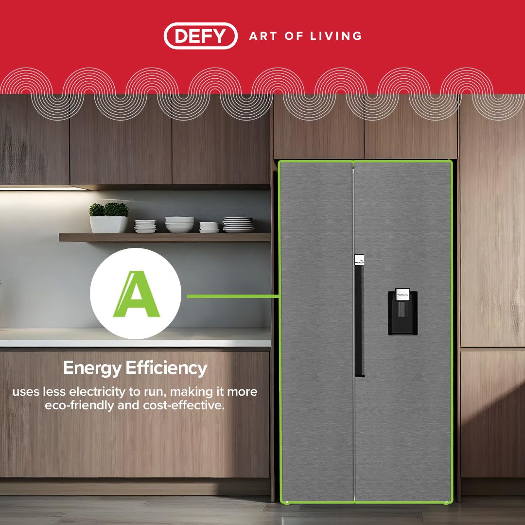 Defy 555L Naturelight Side by Side Fridge with water dispenser DFF547