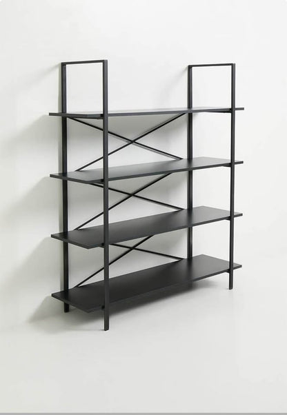 Industrial 4-Tier Book Shelf - Black