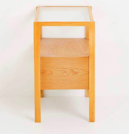 Hannah Oak Veneer Bedside Table-Natural
