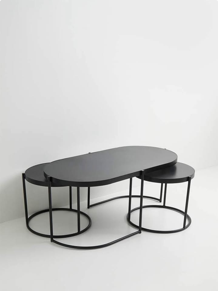 Milo Iron Nested Coffee Table - Black