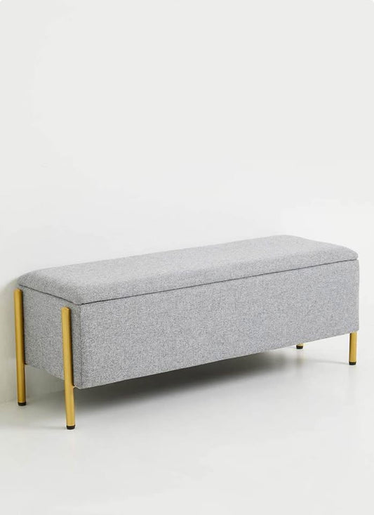 Mischa Storage Ottoman-Grey