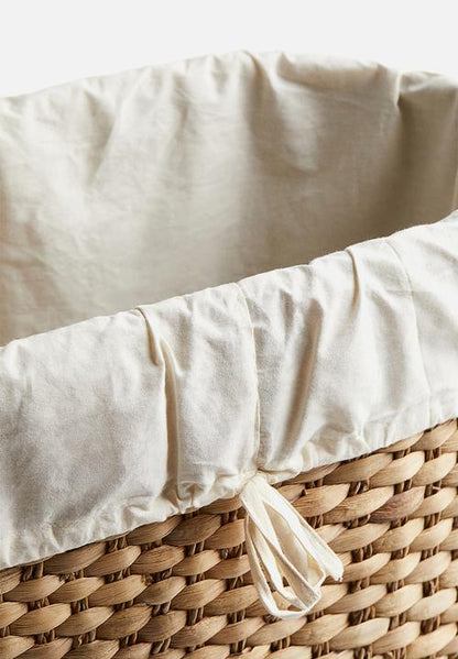 Straw laundry basket - beige