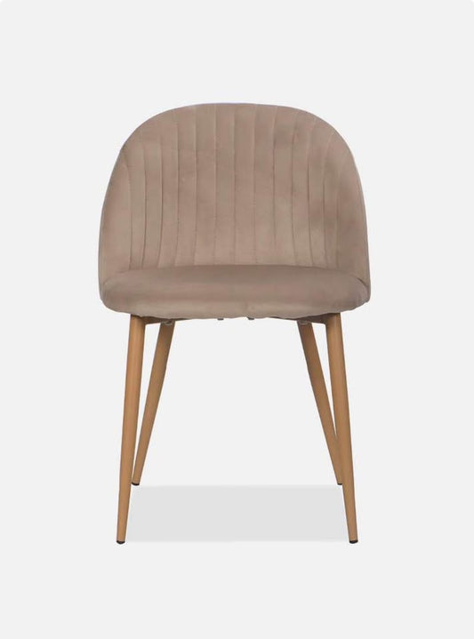 Pluto Velvet Dining Chair Set Of 2 - Natural