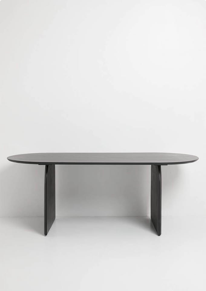 Kanji Mango Wood Dining Table - Black