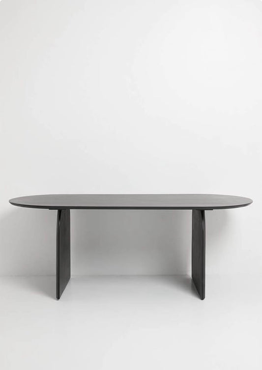 Kanji Mango Wood Dining Table - Black