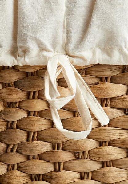 Straw laundry basket - beige