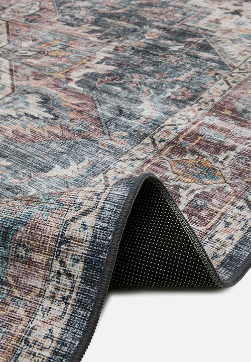Ezra Printed Rug Antique Grey & Pink - 160 x 220