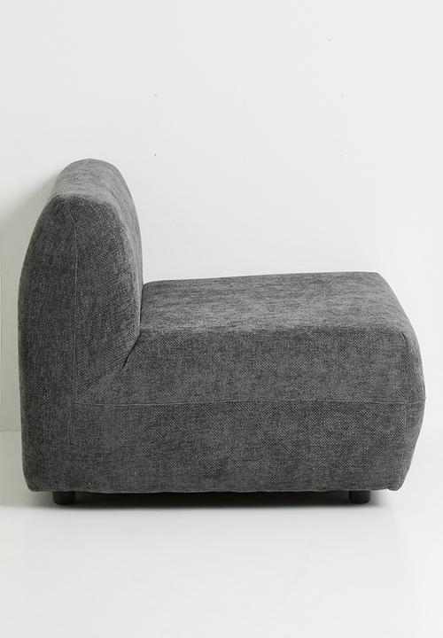 Rani modular armless single seater - Charcoal
