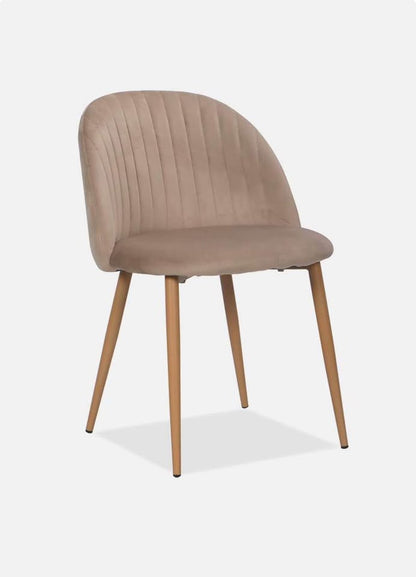 Pluto Velvet Dining Chair Set Of 2 - Natural