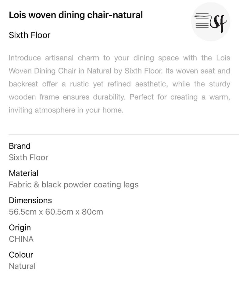 Lois Woven Dining Chair-Natural