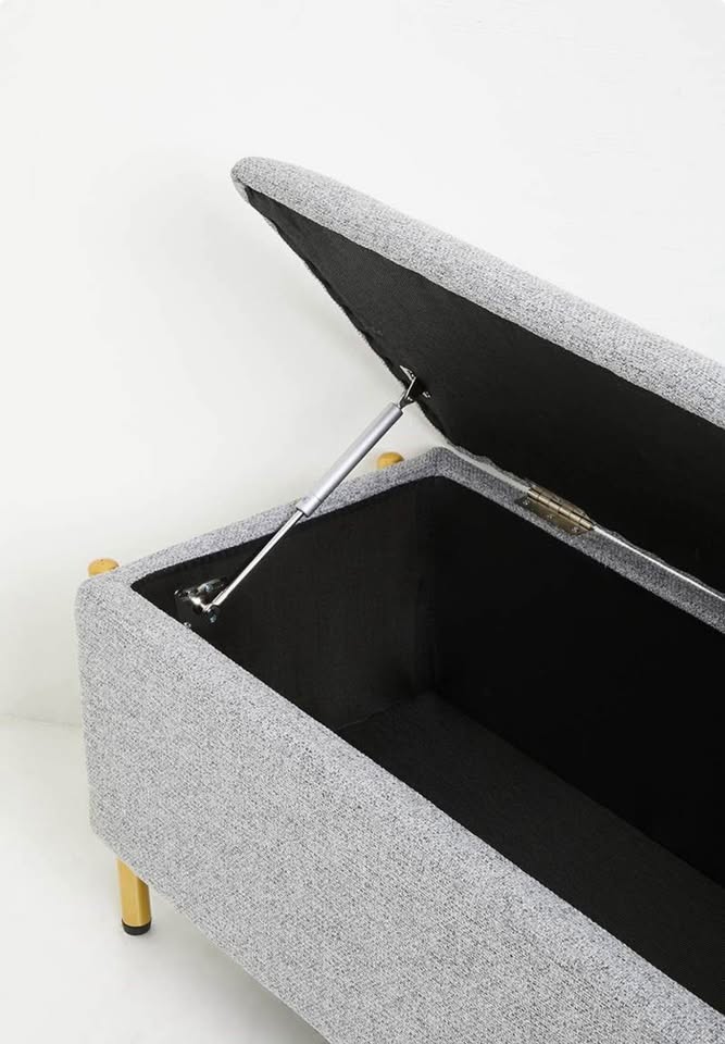 Mischa Storage Ottoman-Grey