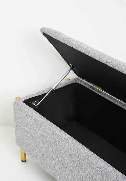 Mischa Storage Ottoman-Grey