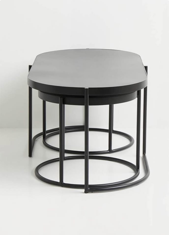 Milo Iron Nested Coffee Table - Black