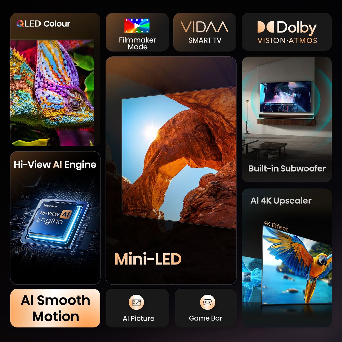 Hisense 55 U6Q PRO 4K MiniLED Smart TV with Dolby Atmos HDR