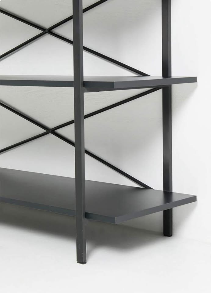 Industrial 4-Tier Book Shelf - Black
