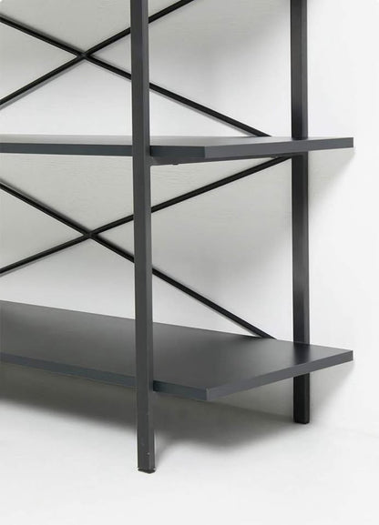 Industrial 4-Tier Book Shelf - Black