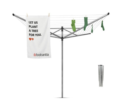 Brabantia - Lift-O-Matic 50m Rotary Dryer Clothesline with 45mm Pole - Grey