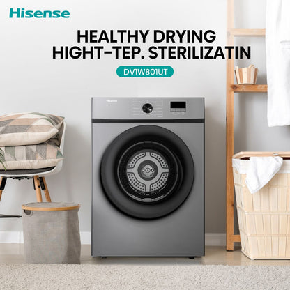 Hisense 8Kg Air Vented Tumble Dryer with LED Display -Titanium Grey