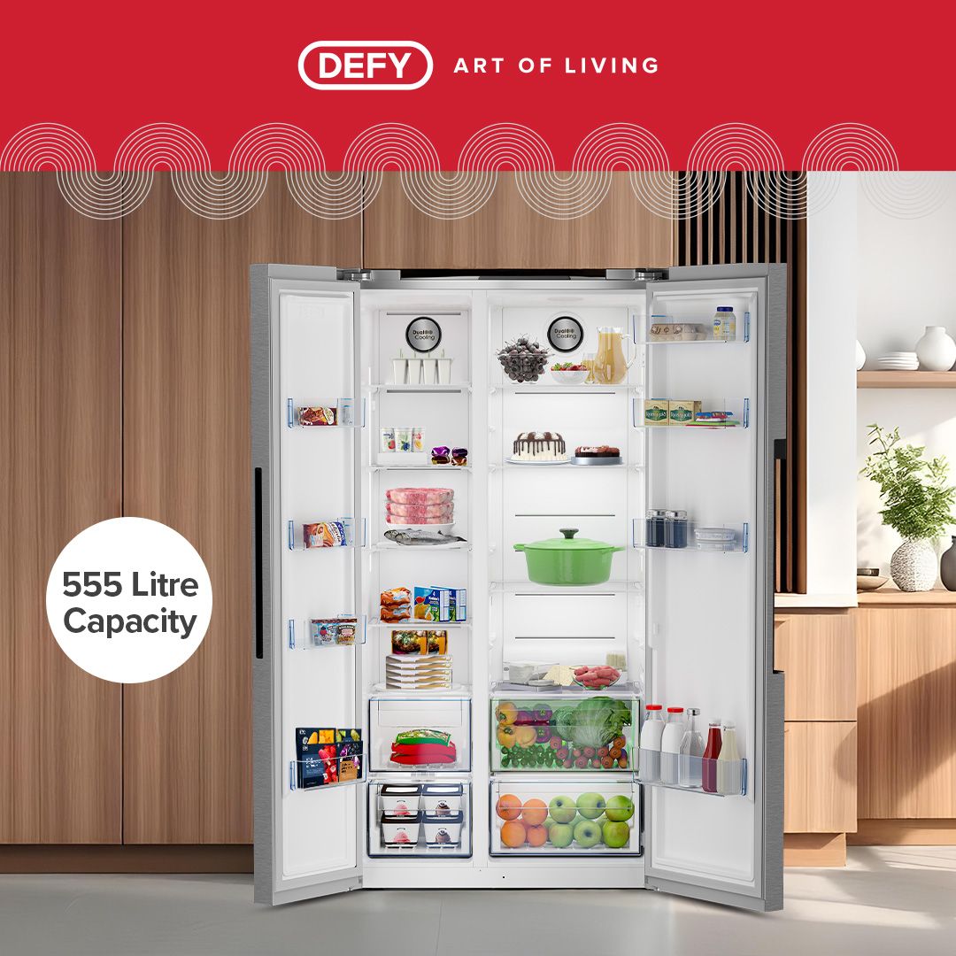 Defy 555L Naturelight Side by Side Fridge with water dispenser DFF547