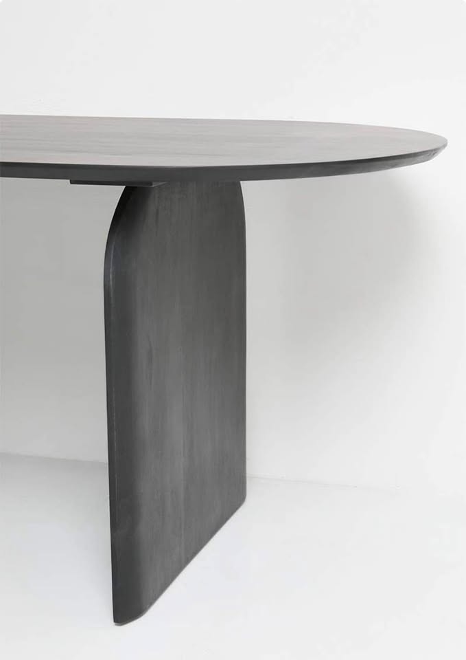 Kanji Mango Wood Dining Table - Black