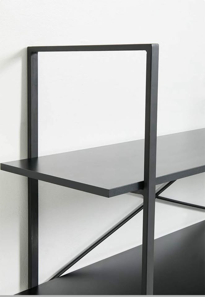 Industrial 4-Tier Book Shelf - Black