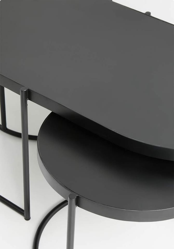 Milo Iron Nested Coffee Table - Black