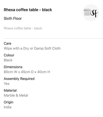 Brand new Rhexa coffee table - black