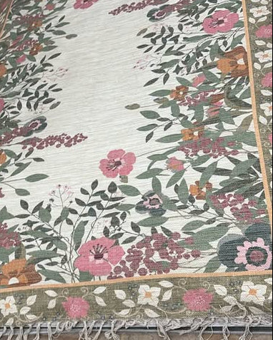 Cotton Woven Floral Rug 160 x 230