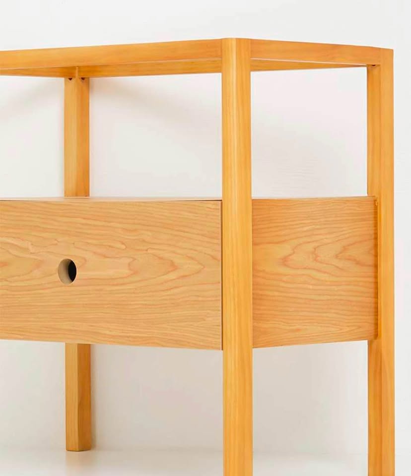 Hannah Oak Veneer Bedside Table-Natural
