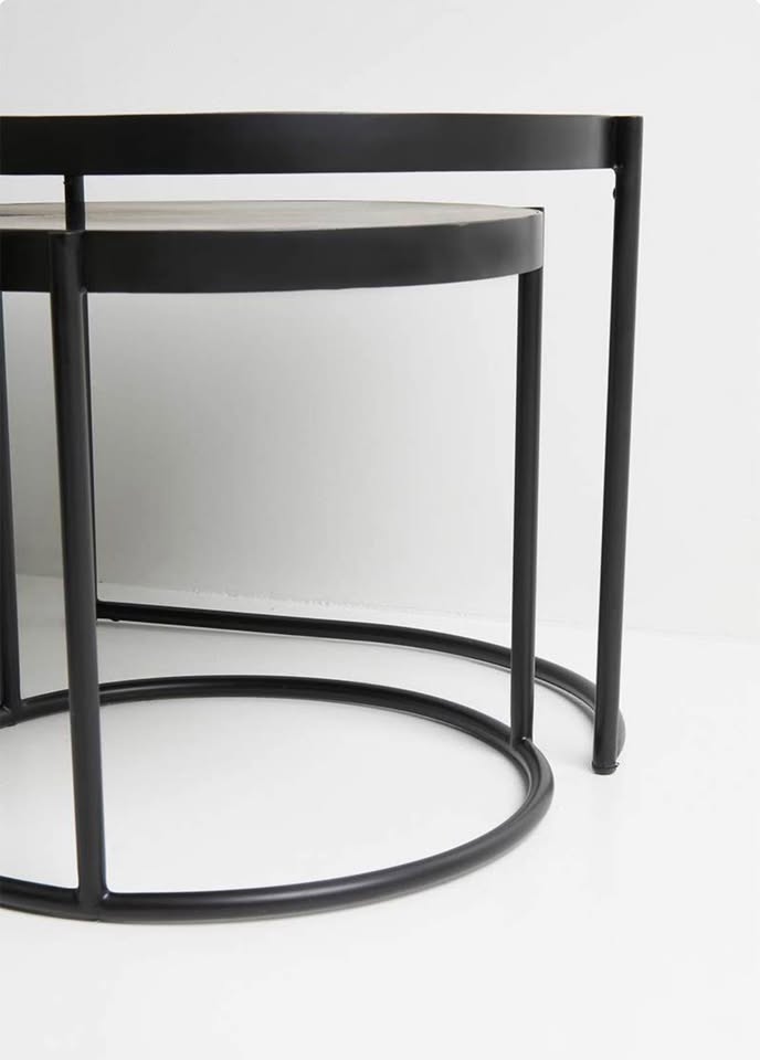 Milo Iron Nested Coffee Table - Black