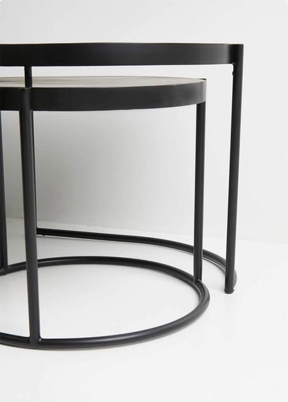 Milo Iron Nested Coffee Table - Black