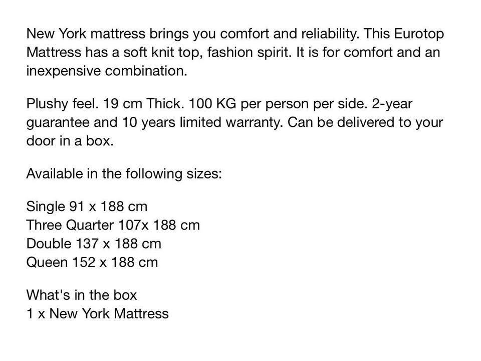 Rainbow Home Mattress New York double