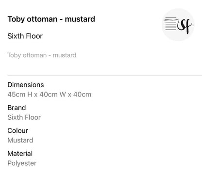 Toby Ottoman - Mustard