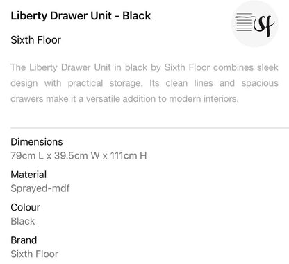 Liberty Drawer Unit - Black
