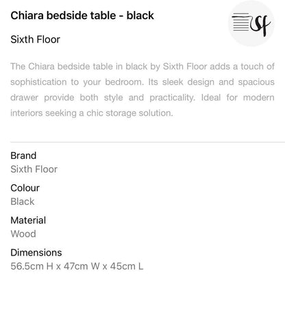 Chiara Bedside Table-Black