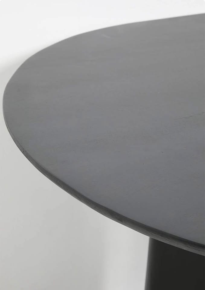 Kanji Mango Wood Dining Table - Black