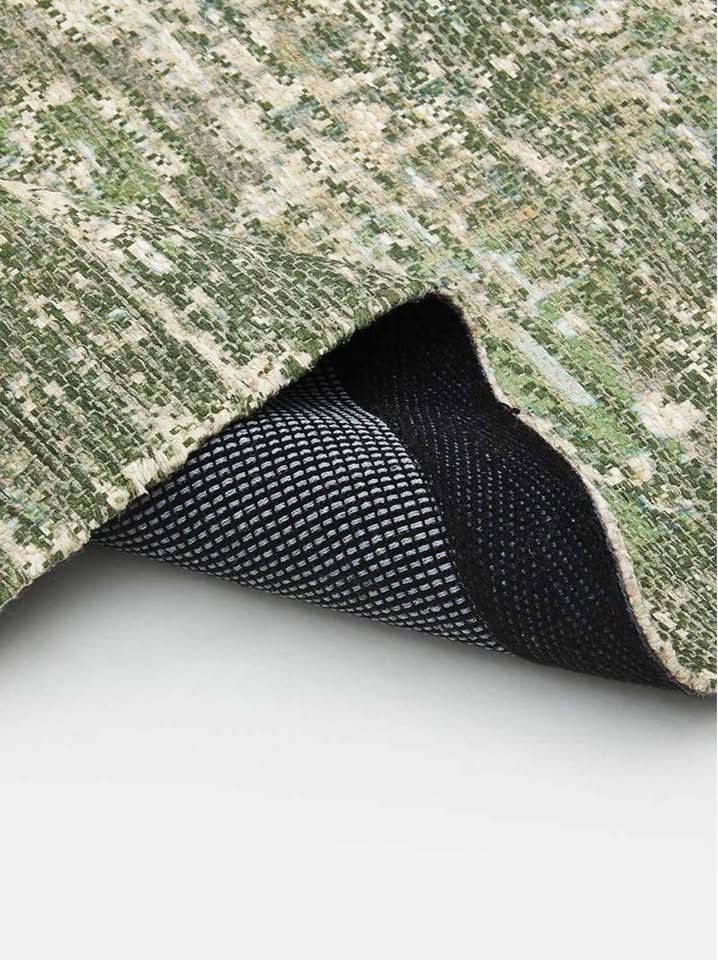 Cotton Chenille Plush Distressed Rug Green - 200 x 300