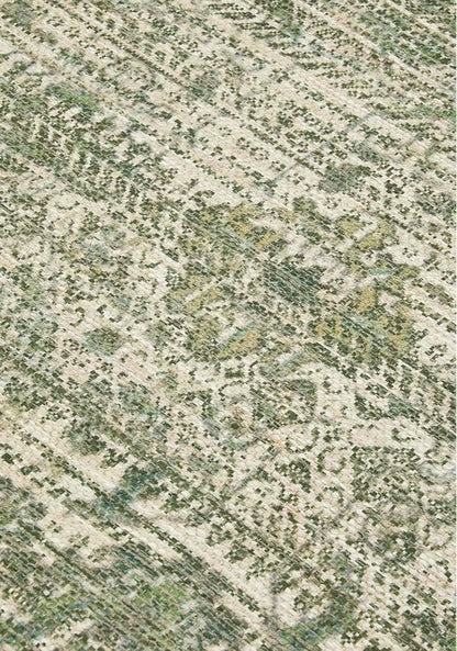 Cotton Chenille Plush Distressed Rug Green - 200 x 300