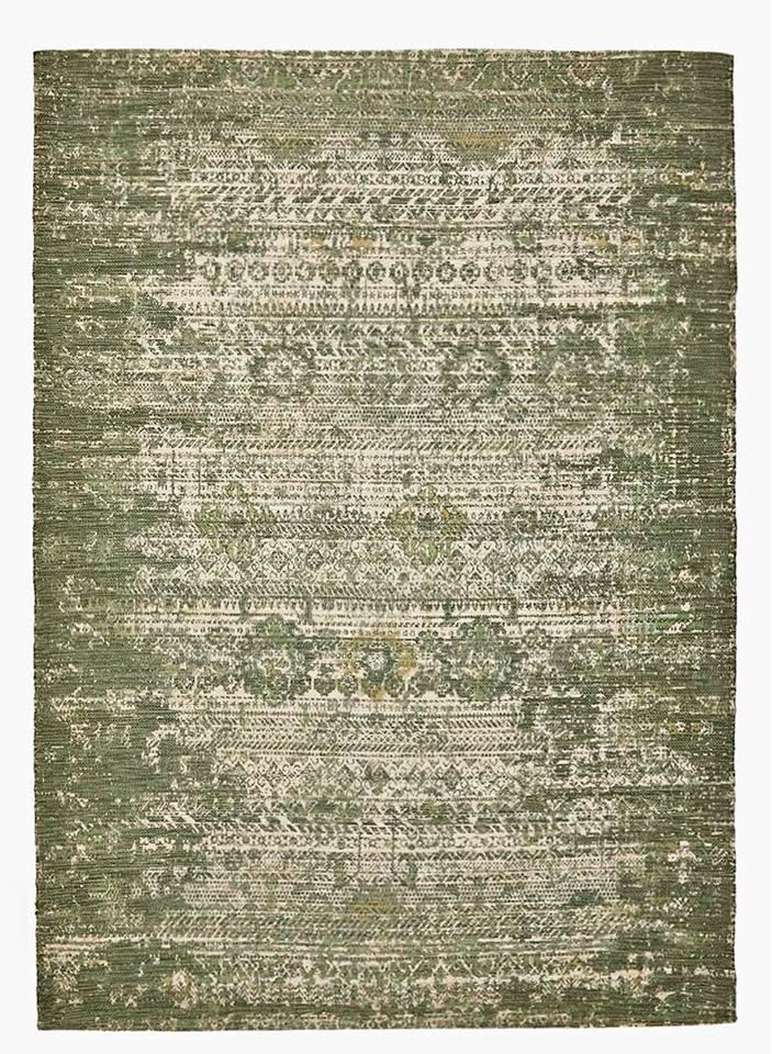 Cotton Chenille Plush Distressed Rug Green - 200 x 300